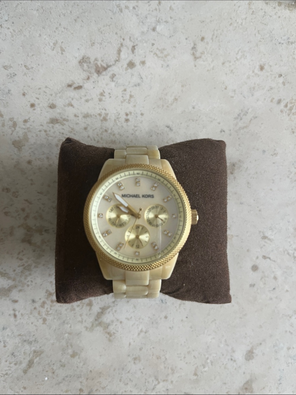 Michael Kors Gold and Ivory-tone Chronograph Bracelet Watch